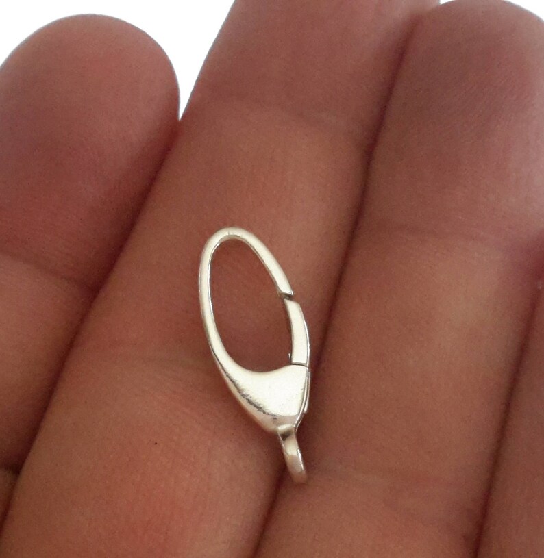 2 Sterling Silver trigerless Lobster Clasp with inbuilt connector closed ring