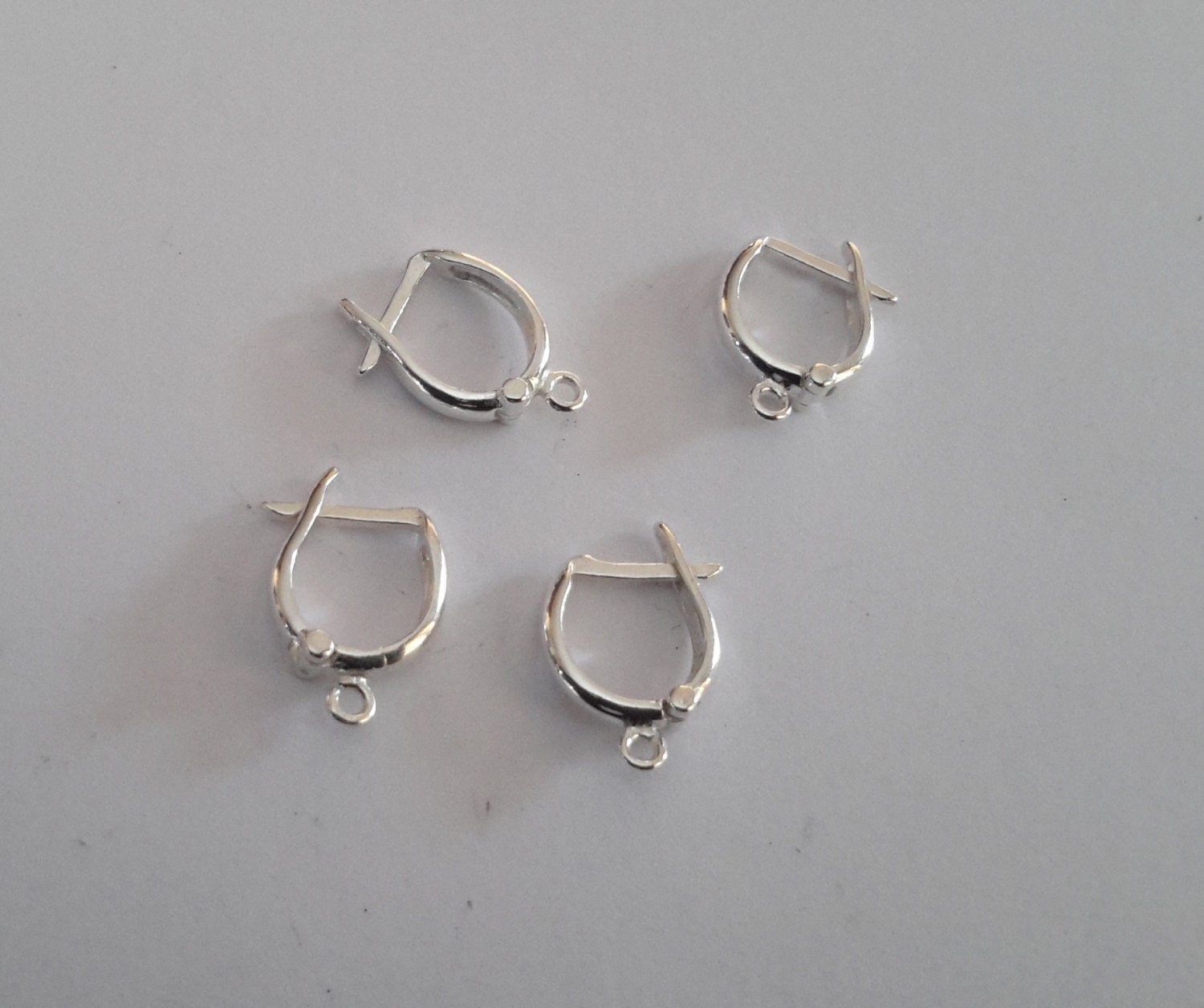 4 Sterling Silver 925 Lever Back Hoop Earrings With Hook Etsy