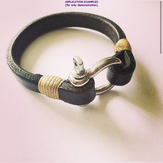 Leather Bracelet Lock and Key for Men Sterling Silver 925