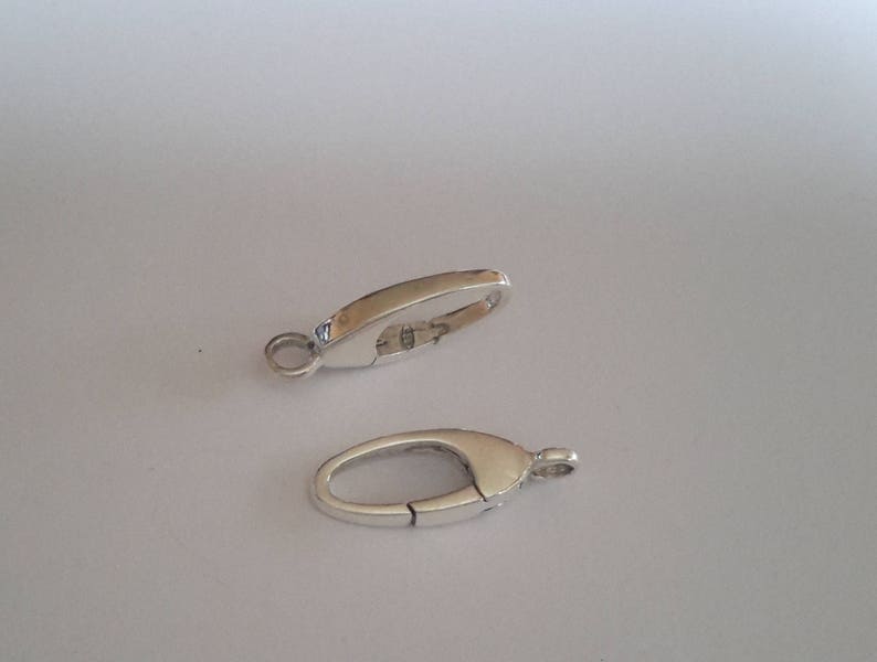 2 Sterling Silver trigerless Lobster Clasp with inbuilt connector closed ring