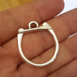 1 Solid sterling silver 925 flat round split key chain ring key ring Heavy duty Size 1 Size 2 image 6