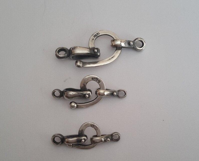 2 Sterling Silver 925 Hinged Hook and Eye Clasp Set Beads Etsy