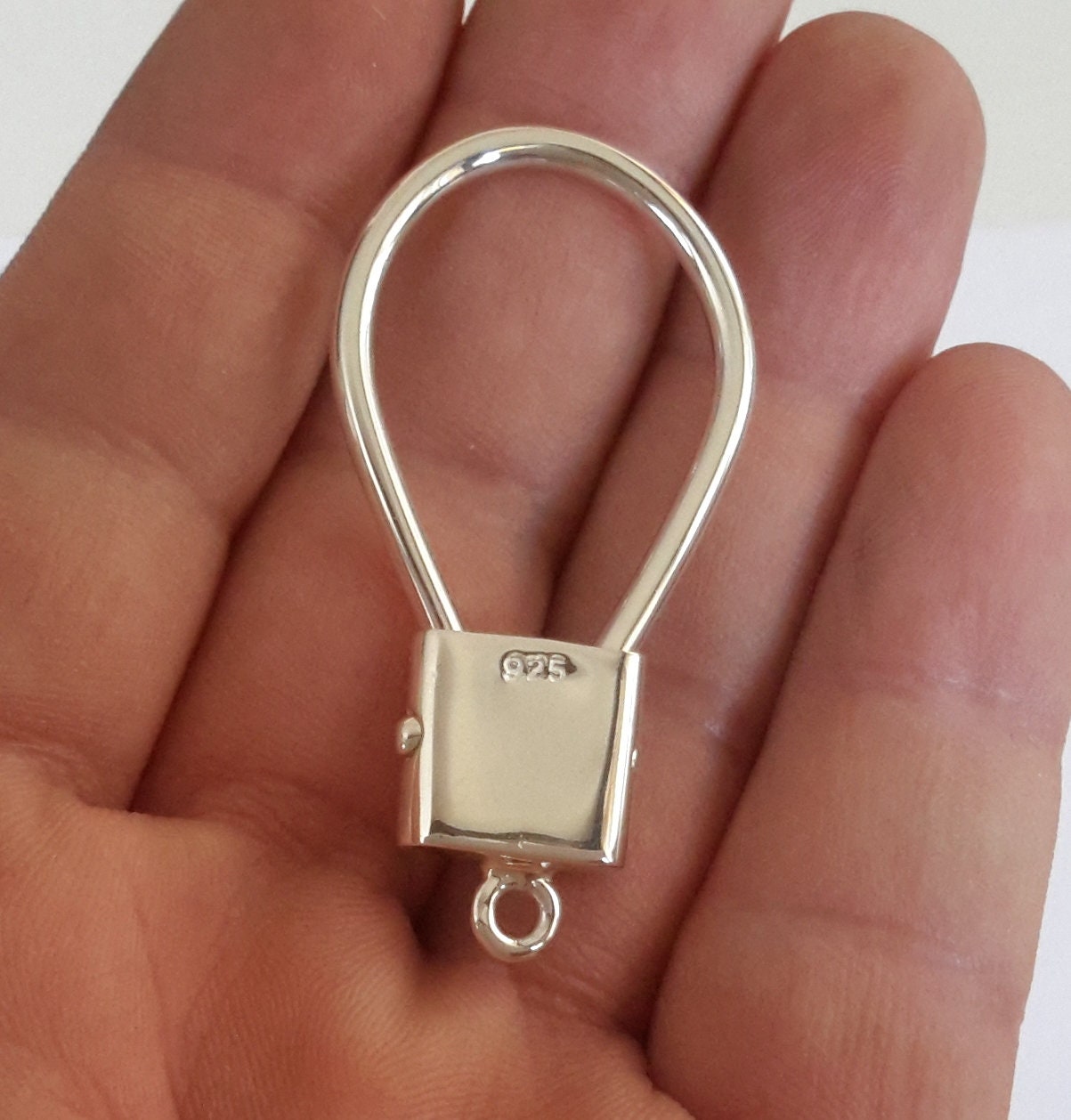 1 Solid Sterling Silver 925 Oval Key Ring Key Ring heavy Etsy UK