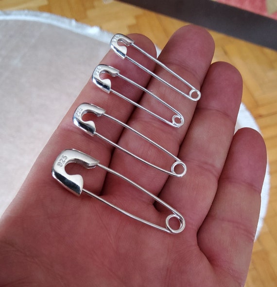 2.5 Inches Sterling Silver Big Safety Pins Jewelry Large 925 