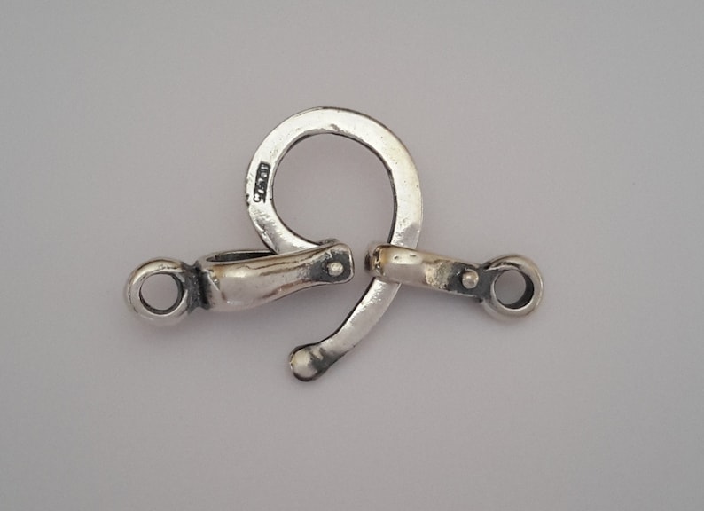 2 Sterling Silver 925 Hinged Hook and Eye Clasp Set Beads Etsy