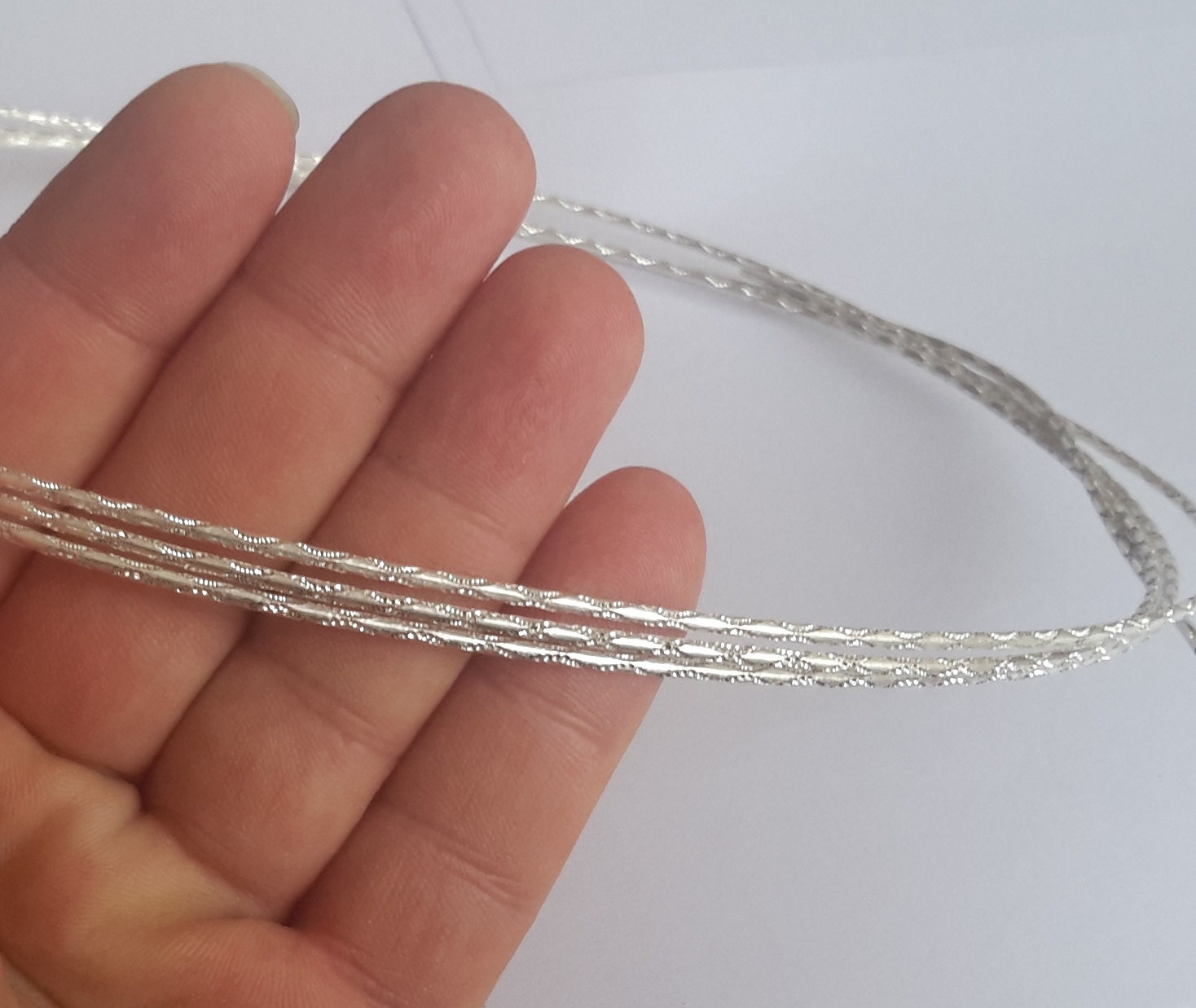 1 ft Solid Sterling Silver 925 Glitter Patterned wire 1.70 mm/ 14 Ga