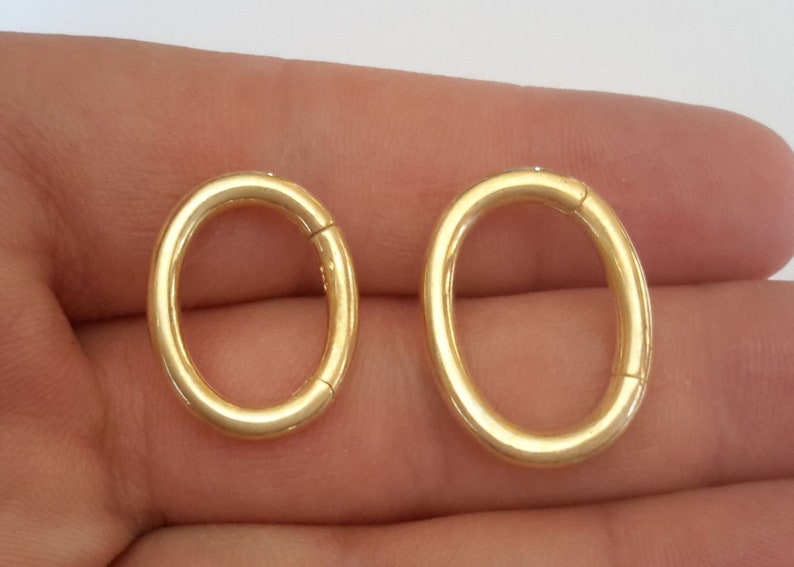 2 Sterling silver 925 14k 24k 18 k Gold plated oval enhancer shortener clasp simplicity key ring S,M,L beads zdjęcie 1
