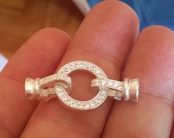 1 perle en argent sterling, 3 pièces, fermoir à embout pour connecteur de raccourcissement et oxyde de zirconium