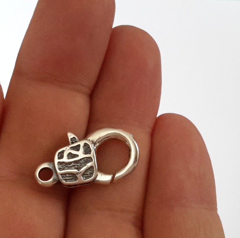 1 Sterling Silver 925 Patterned Lobster Clasp Beads With Etsy