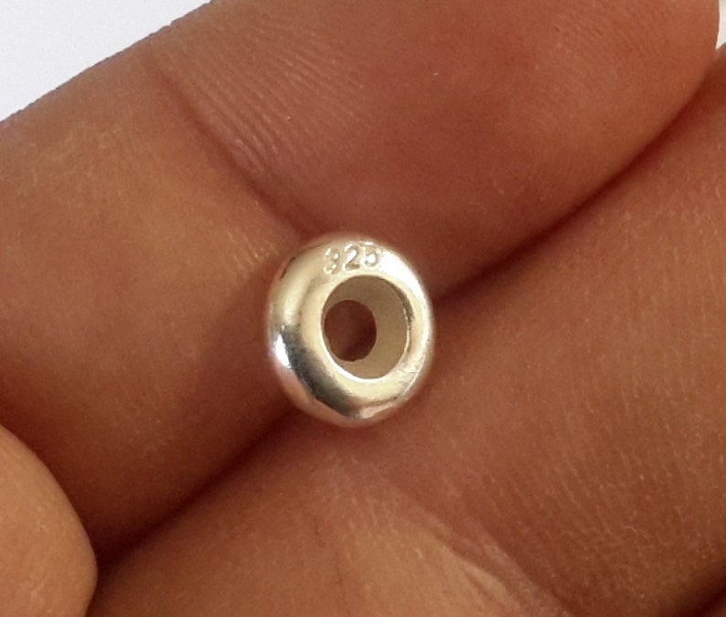some European Charm Bracelets 4 mm 4 Solid Sterling Silver 925 Large Hole Plain Stopper Spacer Charm bead for