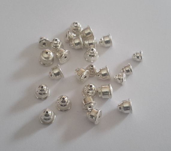Wholesale Sterling Silver Bullet Clutch Earring Back, Choose Package Size