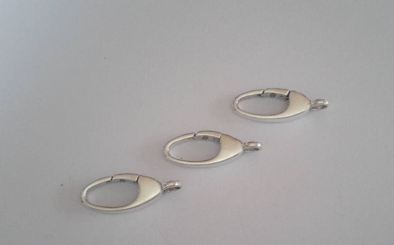 2 Sterling Silver trigerless Lobster Clasp with inbuilt connector closed ring