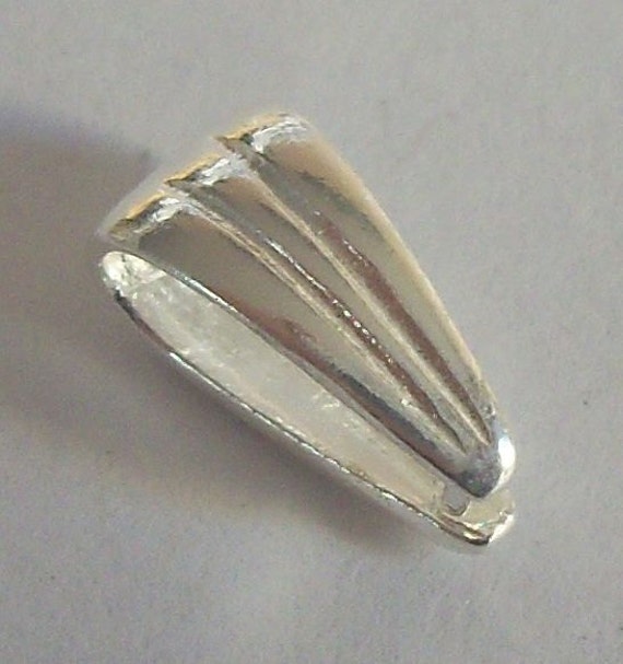 Sterling Silver 925 Grooved Pendant Bail with Open Jump Ring Jewellery Making
