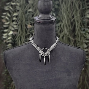 OATHKEEPER - chainmail necklace- stainless steel -punk goth jewelry