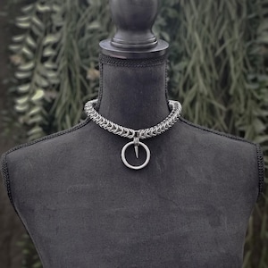 ESSENCE - chainmail necklace- stainless steel -punk goth jewelry
