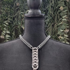 DARK RIVER - chainmail necklace- stainless steel - grunge punk goth jewelry