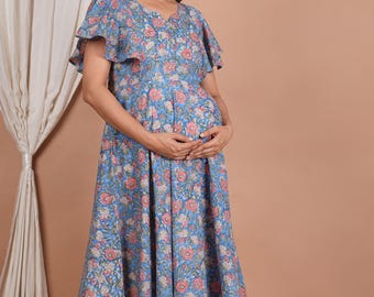 white christmas dresses Angel Maternity Mia Zipper Drawstring Navy Maternity & Nursing Dress main image 0