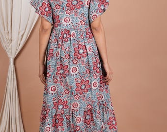 white christmas dresses Versa Cotton Dress with Nursing Zippers in Harvest Blooms XXL (US18)