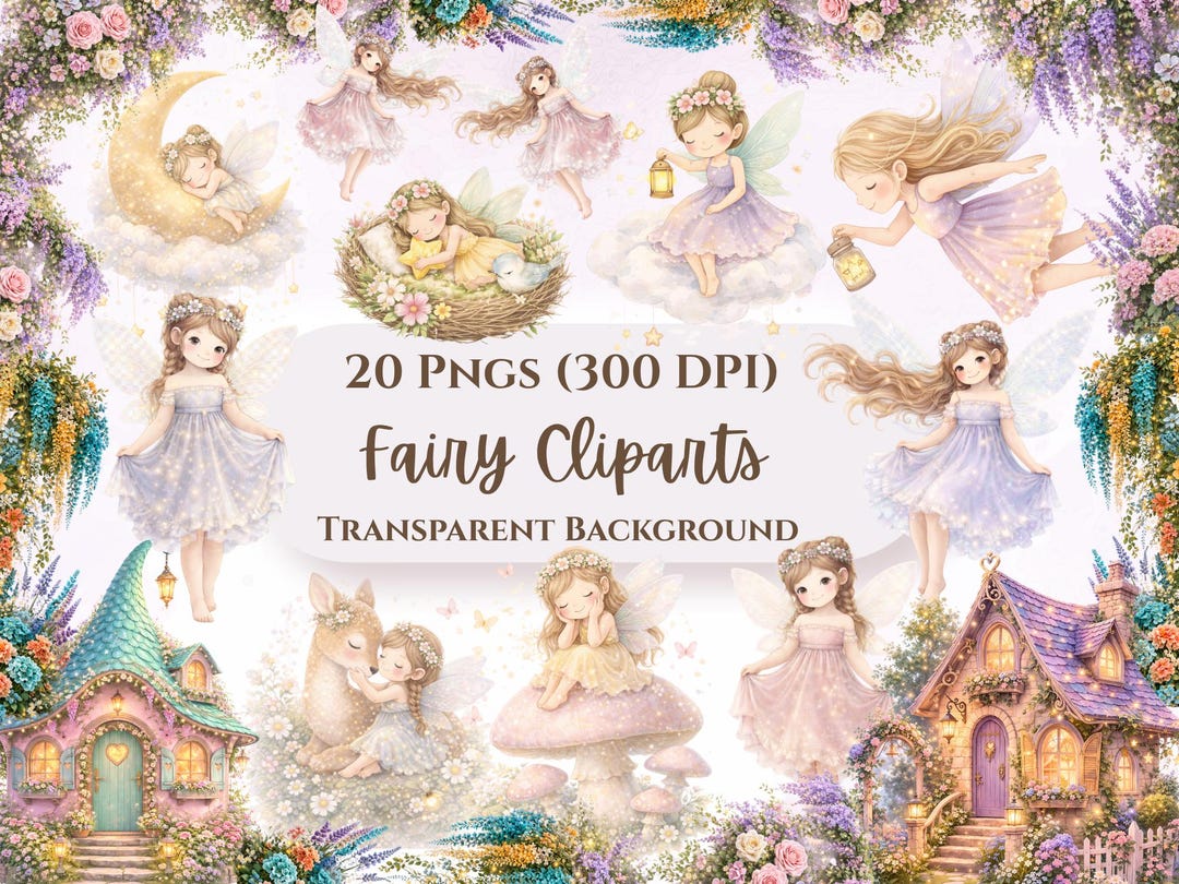 20 Fairy Clipart PNG Bundle | Fairy Clipart Bundle | Fairy Birthday ...