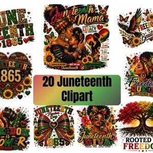 Juneteenth PNG Bundle | Juneteenth 1865 PNG | Black History  | Freedom Day Clipart | Mama PNG bundle | Afro Woman clipart bundle