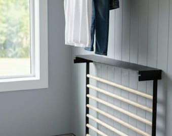 Estendal de secagem dobrável, estendal de lavanderia, suporte de parede, armazenamento de lavanderia, estendal de secagem dobrável, cabide de parede