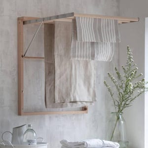 Foldable Drying Rack, Fold-Up Hanging Drying Rack , Laundry Room Drying Rack, Wall Mounted Rack, Laundry Room Storage, Wall Mounted Hanger