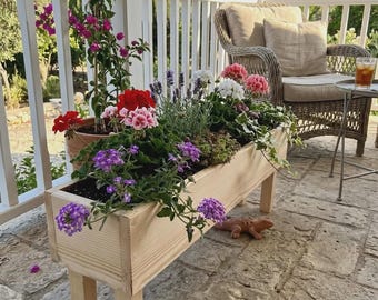 Fioriera rialzata in legno, ideale per piccoli spazi, orti da esterno, aiuole per interni ed esterni, fioriera per patio e balcone.