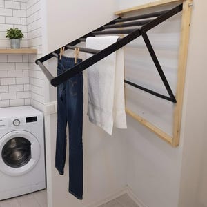 Wall Mounted Hanger, Folding Drying Rack, Laundry Room Drying Rack, Clothes Drying Rack, Laundry Storage, Fold-Up Hanging Drying Rack