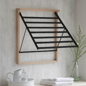 Wall Mounted Hanger, Folding Drying Rack, Laundry Room Drying Rack, Clothes Drying Rack, Laundry Storage, Fold-Up Hanging Drying Rack
