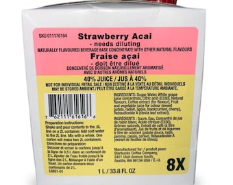 Starbucks -  Strawberry Açaí Refresher Base - 1L Viral Pink Drink Concentrate Expires 19 July 2026