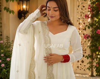 Women’s Wedding Wear Roman Silk Gown Set with 4 Meter Flair, Festive Designer Outfit,Ready to Wear Dress