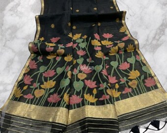 Khadi Cotton Saree,Zari Weaving Design All Over,Traditional Comfortable Ethnic Wear,Festive Occasions Wear