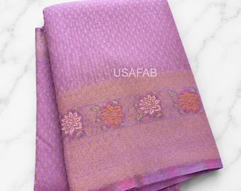 Handloom Style Khadi Crepe Silk Saree,Zari Woven Pallu and Butti Weaving,Festive Wedding Saree for Women,Designer Saree Collection