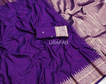 Soft Pure Banarasi Silk Saree,Self Weaving Design saree,Rich Zari Weaving Pallu saree,Indian Wedding Wear