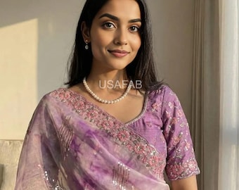 Pure Soft Fendy Chiffon Print Saree,Elegant Embroidery Work,Designer Wedding saree