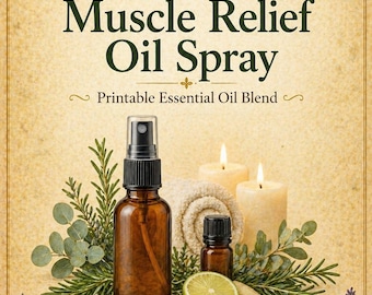 Recette de spray d'huiles musculaires : mélange d'huiles essentielles pour les muscles endoloris (téléchargement numérique)