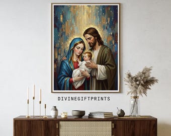Holy Family Art | Nativity Scene Printable, Catholic Gift (Digital Download)