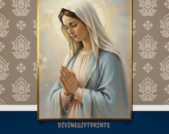 Virgin Mary Art Print, Catholic Home Decor (Digital Download)