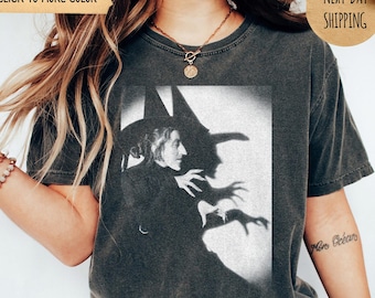 Wicked Witch Of the West, Wizard of Oz Distressed Vintage Tee, Comfort Colors, Witchy Gift, Holiday Gift, Horror Gift, Witch Shadow Shirt.