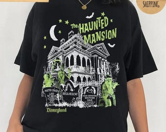 Vintage Haunted Mansion Comfort Color Shirt, Haunted Mansion Karte, Retro Vintage Halloween Sweatshirt, Stretching Room, Disneyland Halloween
