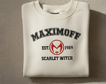 Camisa bordada de la Bruja Escarlata de Maximoff, camisa de Maximoff de 1989, camiseta de Maximoff de 1989, camiseta vintage de la Bruja Escarlata, camisa de Maximoff