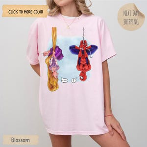 Comfort Colors® retro jaren 90 Marvel Spider-Man-shirt, retro comics, MCU-fans cadeau, Marvel Avengers Spider-Man-t-shirt, retro Spider-Man stripshirt Blossom/Light Pink