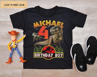 Dinosaur Birthday Shirt, Jurassic Park Custom Birthday Boy Shirt, Jurassic Park Birthday tee for Boy, Jurassic Park Dinosaur Matching Shirt
