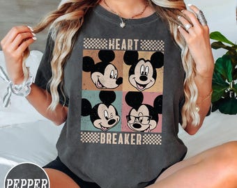 Mickey Heart Breaker Shirt, Disney Funny Mickey Shirt, Mickey Head Shirt, Disney Valentine's Day Mickey Tee, Retro Mickey Matching Shirt