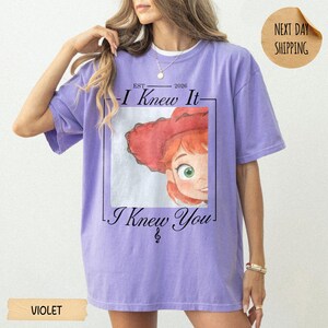 Watercolors TS Jessie Toy Story 5 Comfort Colors Shirt, Retro I Knew It I Knew You, Disneyland Toy Story Family Matching Tee Violet (only CF)
