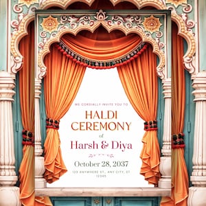 Plantilla de invitación de boda / Nikkah, Mehndi, Barat, Walima, Sangeet, Roka, Phera Invitar / Diwali, Invitación Holi / Boda india y musulmana