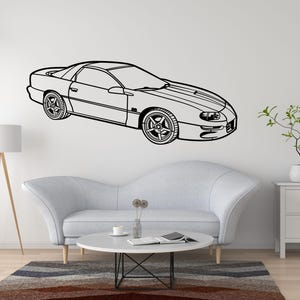 Chevy Camaro SS Metal Wall Art Classic Muscle Car Silhouette Decor for Garage Office Man Cave Auto Enthusiast Gift Modern Style