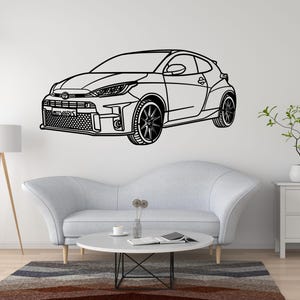 Toyota GR Yaris Metal Wall Art, Hot Hatchback Steel Car Wall Decor for Garage or Man Cave, Laser Cut GR Yaris Wall Sign Gift