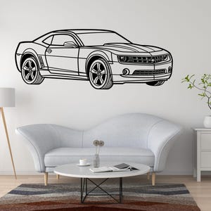 2010 Chevy Camaro Metal Wall Art Muscle Car Silhouette Decor for Garage Office Man Cave Auto Enthusiast Gift Modern Home Style