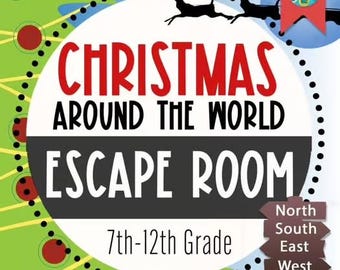 Christmas Around the World Geography Escape Room  | Middle School, High School, Homeschool